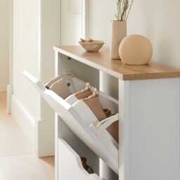 Windsor Shoe Cabinet - 3 Door - White - thumbnail 5
