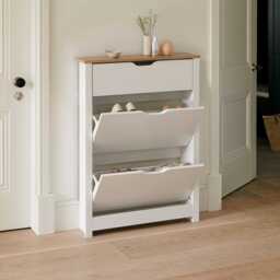 Windsor Shoe Cabinet - 3 Door - White - thumbnail 2