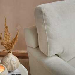 Brea Oyster White Armchair - Whitewash Oak Legs - thumbnail 2