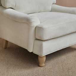 Brea Oyster White Armchair - Whitewash Oak Legs - thumbnail 3