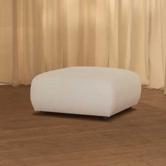 Nathalia Small Run Up Stool - Chalk White Boucle - image 1