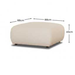 Nathalia Small Run Up Stool - Chalk White Boucle - thumbnail 4