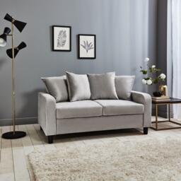 Tracy 2 Seater Sofa - Grey Velvet with Black Legs - thumbnail 2