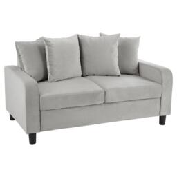 Tracy 2 Seater Sofa - Grey Velvet with Black Legs - thumbnail 6