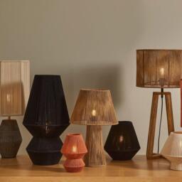 Sirana Small Burnt Orange Jute Table Lamp - thumbnail 4