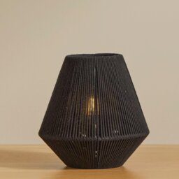 Neri Small Black Cotton String Table Lamp