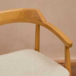 Carter Boucle Dining Armchairs - Set of 2 - Pale Oak Legs - thumbnail 3