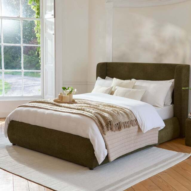 Hannah King Ottoman Bed - Moss Green - image 1