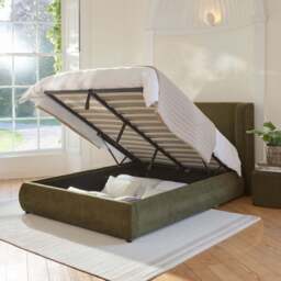Hannah King Ottoman Bed - Moss Green - thumbnail 3