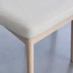 Chloe Light Beige Boucle Dining Chairs - Set of 2 - Whitewash Oak Legs - thumbnail 5
