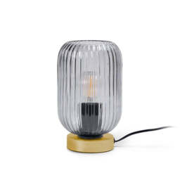 Elland 22.5cm Glass Table Lamp - Smoked & Gold
