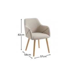 Freya Oat Boucle Armchairs - Set of 2 - Pale Oak Legs - thumbnail 5