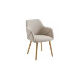 Freya Oat Boucle Armchairs - Set of 2 - Pale Oak Legs - thumbnail 4
