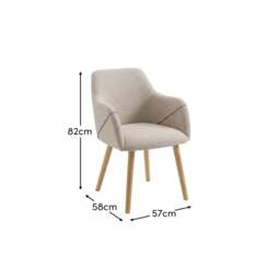 Freya Oat Boucle Armchairs - Set of 2 - Pale Oak Legs - thumbnail 5