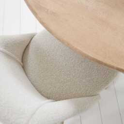 Freya Oat Boucle Armchairs - Set of 2 - Pale Oak Legs - thumbnail 3