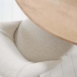 Freya Oat Boucle Armchairs - Set of 2 - Pale Oak Legs - thumbnail 3