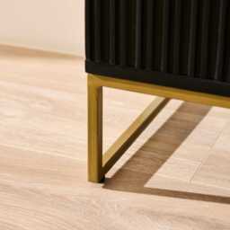 Rayna Jet Black 2 Drawer Bedside Table - thumbnail 3
