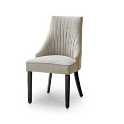 Nadine Soft Beige Dining Chairs - Set of 2 - Black Legs - thumbnail 6