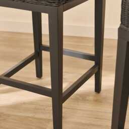 Reid Slate Grey Bar Stools - Set of 2 - Mindi Wood Legs - thumbnail 3