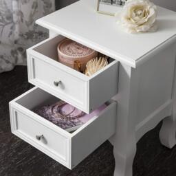Bette 30cm 2 Drawer Bedside Table - Set of 2 - Ivory White - thumbnail 2