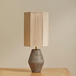 Haveri Mango Wood Table Lamp with Natural  Shade - 63cm - thumbnail 2