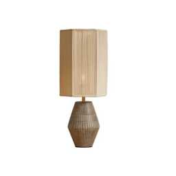 Haveri Mango Wood Table Lamp with Natural  Shade - 63cm - thumbnail 6