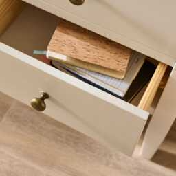 Ivy 2 Drawer Bedside Table - Ivory White - thumbnail 4