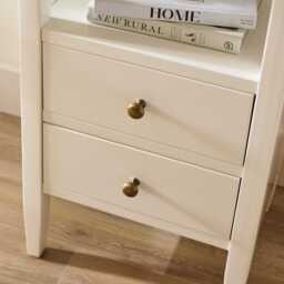 Ivy 2 Drawer Bedside Table - Ivory White - thumbnail 3