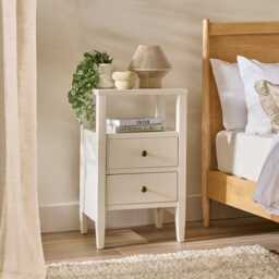 Ivy 2 Drawer Bedside Table - Ivory White - thumbnail 2