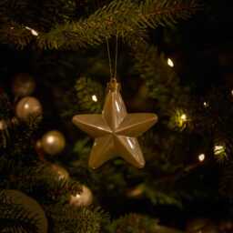Valen Shatterproof 7.5cm Mixed Hanging Stars - Set of 6 - Pearl Gold - thumbnail 5