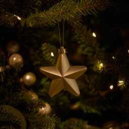 Valen Shatterproof 7.5cm Mixed Hanging Stars - Set of 6 - Pearl Gold - thumbnail 6