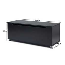 Essie Wooden Storage Chest - Blanket Box - Toy Chest - Black - thumbnail 4