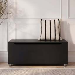 Essie Wooden Storage Chest - Blanket Box - Toy Chest - Black