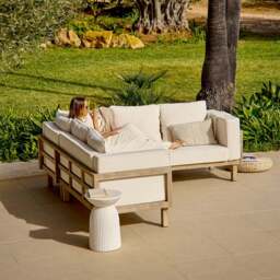 Akira 6 Seater Wooden Garden Corner Sofa - thumbnail 4