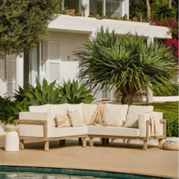 Akira 6 Seater Wooden Garden Corner Sofa