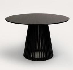 Willow Black Dining Table Set - 4 Seater - Freya Sand Dining Chairs - Black Oak Legs - thumbnail 4
