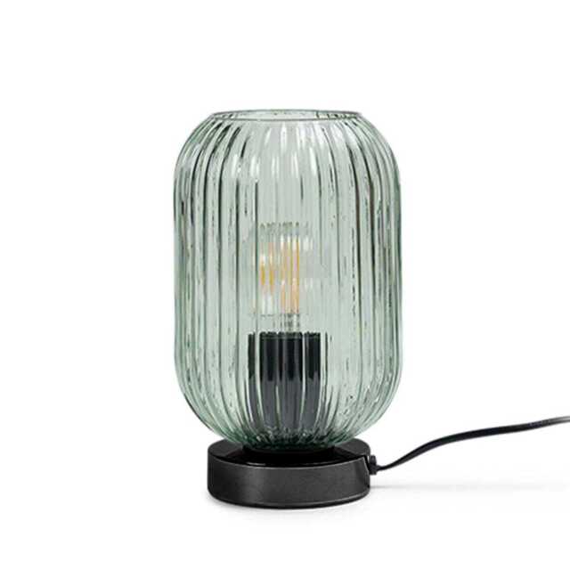 Elland 22.5cm Glass Table Lamp - Sage Green & Black - image 1