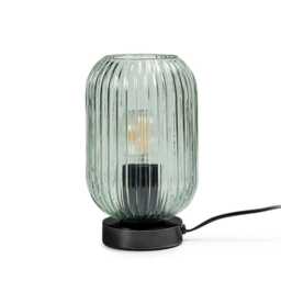 Elland 22.5cm Glass Table Lamp - Sage Green & Black