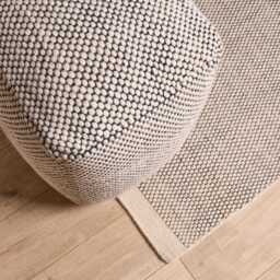 Atcham Wool & Cotton Ottoman Stool - Black/Natural - thumbnail 2