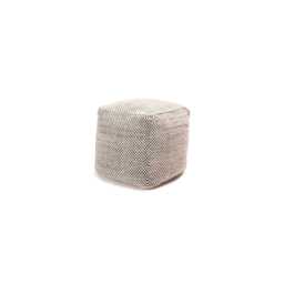 Atcham Wool & Cotton Ottoman Stool - Black/Natural - thumbnail 6
