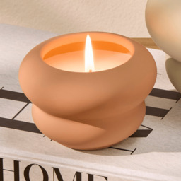 Surbiton Single Wick 9cm Ceramic Candle - Oud Wood & Rose Scent In Blush Pink