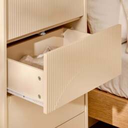 Luella 80cm 5 Drawer Fluted Tallboy - Driftwood - thumbnail 4