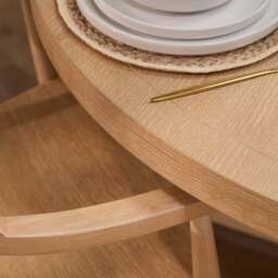 Charlotte Whitewash Round Dining Table Set - 4 Seater - Carter Dining Armchairs - Whitewash Oak Legs - thumbnail 4