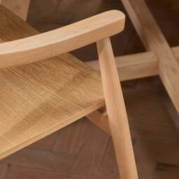 Charlotte Whitewash Round Dining Table Set - 4 Seater - Carter Dining Armchairs - Whitewash Oak Legs - thumbnail 5