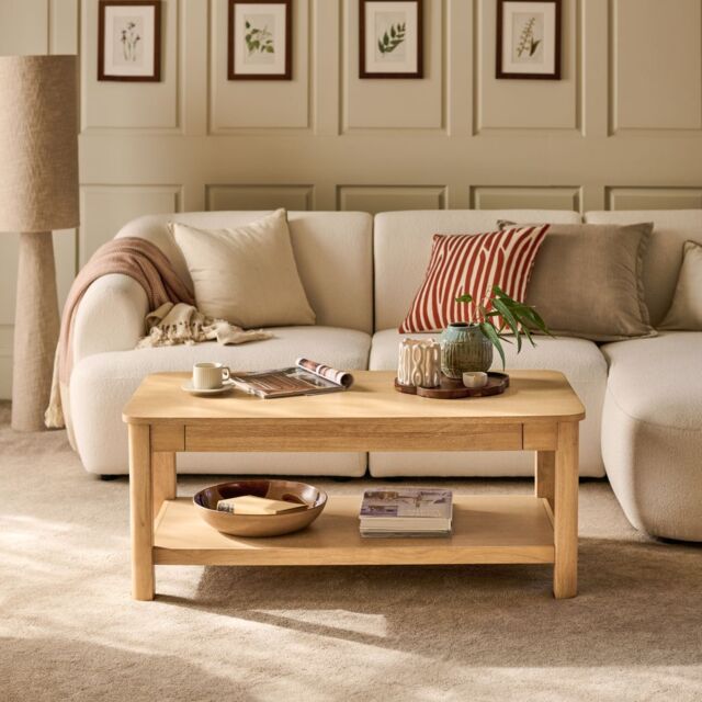 Noah Whitewash Oak Rectangular Coffee Table - image 1