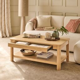 Noah Whitewash Oak Rectangular Coffee Table - thumbnail 2