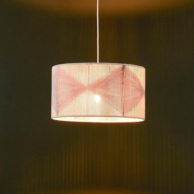 Sirana White Cotton & Burnt Orange Jute Pendant - image 1