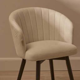 Arabella Natural Beige Dining Chairs - Set of 2 - Black Oak Legs - thumbnail 2