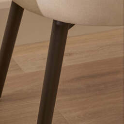 Arabella Natural Beige Dining Chairs - Set of 2 - Black Oak Legs - thumbnail 4