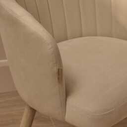 Arabella Natural Beige Dining Chairs - Set of 2 - Black Oak Legs - thumbnail 3